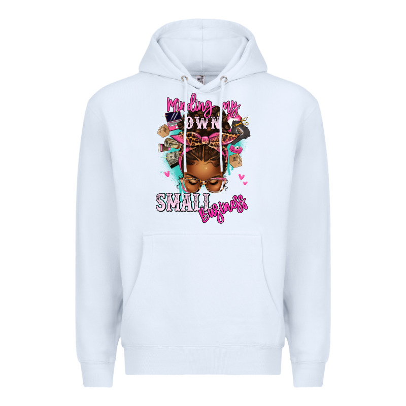 Minding My Own Small Business Afro Messy Bun Premium Hoodie by texasbilliewilder | Teevron