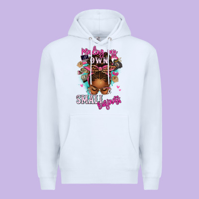 Premium Hoodie minding my own small business afro messy bun
