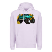 Monster Truck With Sunflower Western Premium Hoodie | Teevron