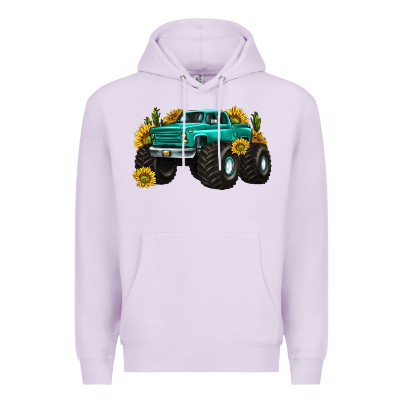Monster Truck With Sunflower Western Premium Hoodie by texasbilliewilder | Teevron
