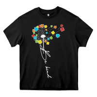 Black Dandelion Autism Puzzle Be Kind Heavy Core Tee - CowhideDigitalArt