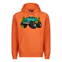Carrot monster truck with sunflower western Premium Hoodie - texasbilliewilder