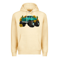 Pina Colada monster truck with sunflower western Premium Hoodie - texasbilliewilder