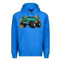 True Royal monster truck with sunflower western Premium Hoodie - texasbilliewilder