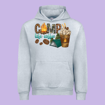 Urban Hoodie camp life coffee with coffee cup