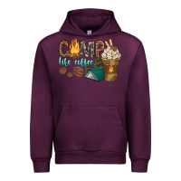Mauve Wine camp life coffee with coffee cup Urban Hoodie - texasbilliewilder