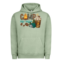 Pigment Oil Green camp life coffee with coffee cup Urban Hoodie - texasbilliewilder