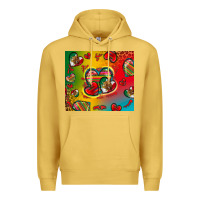 Antique Gold mexico hearts Premium Hoodie - Zillion Design Studio