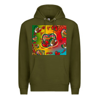 Army Green mexico hearts Premium Hoodie - Zillion Design Studio