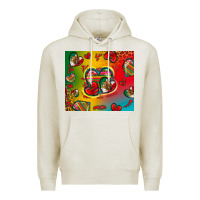 Oatmeal Heather mexico hearts Premium Hoodie - Zillion Design Studio