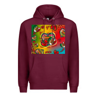 Burgundy mexico hearts Premium Hoodie - Zillion Design Studio
