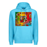 Ocean Blue mexico hearts Premium Hoodie - Zillion Design Studio
