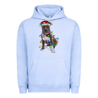 Pigment Grape Ice Pitbull With Christmas Lights Urban Hoodie - RanaPortraitStore