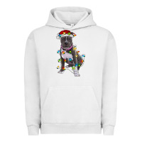 Pigment Lunar Rock Pitbull With Christmas Lights Urban Hoodie - RanaPortraitStore