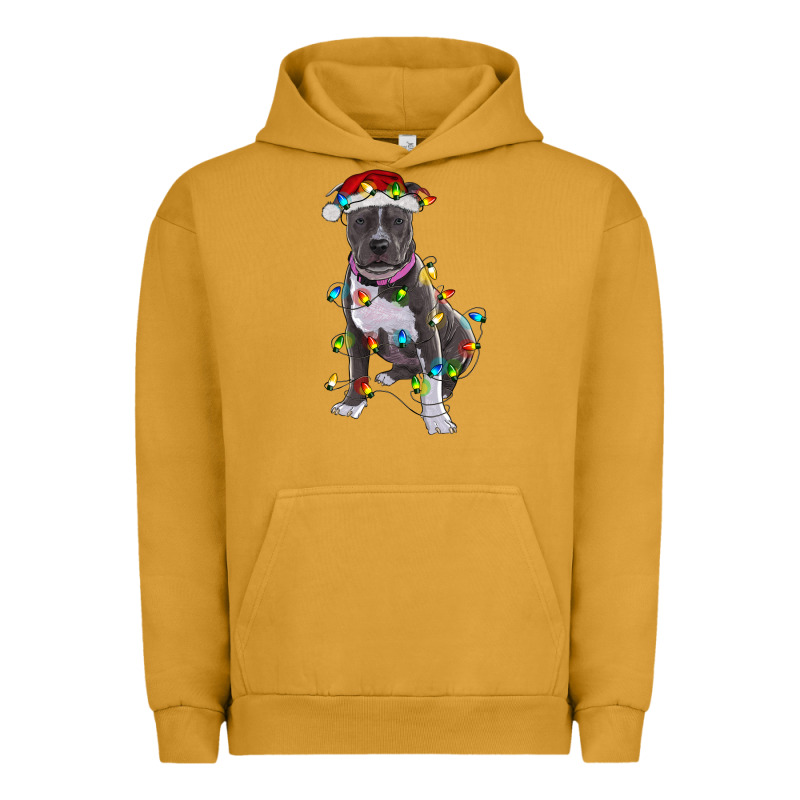 Pitbull With Christmas Lights Urban Hoodie by RanaPortraitStore | Teevron