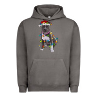 Pigment Tornado Pitbull With Christmas Lights Urban Hoodie - RanaPortraitStore