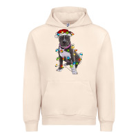Sandshell Pitbull With Christmas Lights Urban Hoodie - RanaPortraitStore