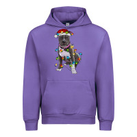 Tulip Pitbull With Christmas Lights Urban Hoodie - RanaPortraitStore