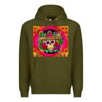 Army Green mexican skull Premium Hoodie - Zillion Design Studio