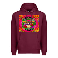 Burgundy mexican skull Premium Hoodie - Zillion Design Studio