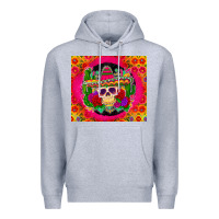 Heather Grey mexican skull Premium Hoodie - Zillion Design Studio