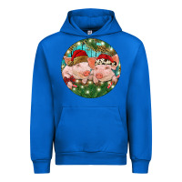 Cobalt Christmas Pigs Urban Hoodie - RanaPortraitStore