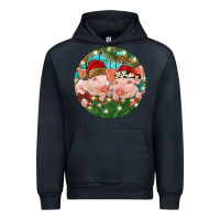Navy Christmas Pigs Urban Hoodie - RanaPortraitStore