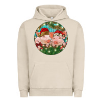Pigment French Oak Christmas Pigs Urban Hoodie - RanaPortraitStore