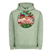 Pigment Oil Green Christmas Pigs Urban Hoodie - RanaPortraitStore