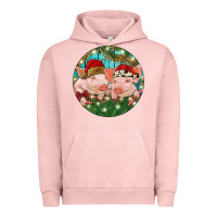 Pigment Salmon Christmas Pigs Urban Hoodie - RanaPortraitStore