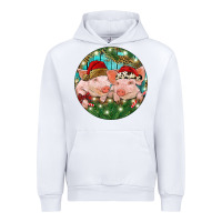 White Christmas Pigs Urban Hoodie - RanaPortraitStore