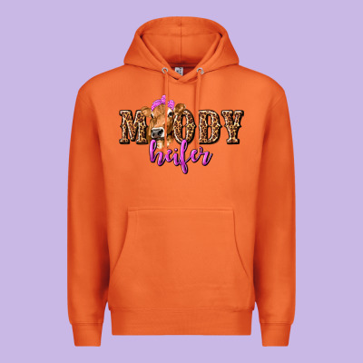 Premium Hoodie moody heifer with leopard tbw