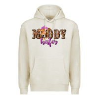 Oatmeal Heather moody heifer with leopard tbw Premium Hoodie - texasbilliewilder