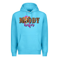 Ocean Blue moody heifer with leopard tbw Premium Hoodie - texasbilliewilder