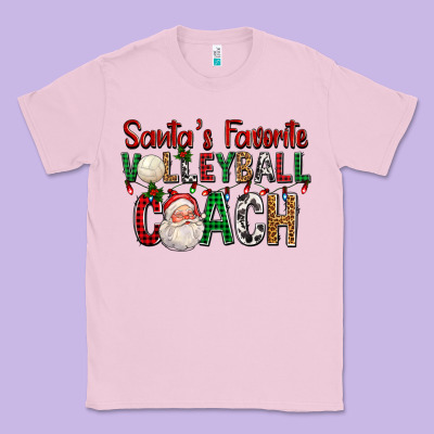 Santa's Favorite Volleyball Coach For Christmas Classic Tee Designed By Fadigitalartstudio