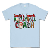 Dusty Blue Santa's Favorite Volleyball Coach For Christmas Classic Tee - FaDigitalArtStudio