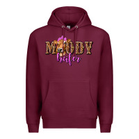Burgundy moody heifer with leopard tbw Premium Hoodie - texasbilliewilder