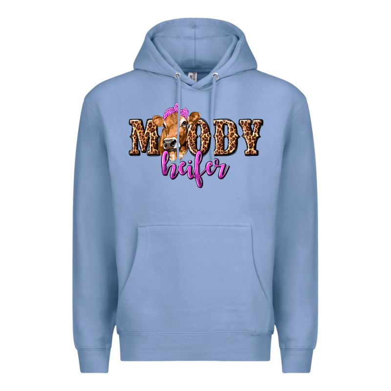 Moody Heifer With Leopard Tbw Premium Hoodie by texasbilliewilder | Teevron