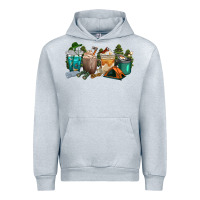 Heather Grey camping coffee cups Urban Hoodie - texasbilliewilder
