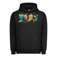Pigment Black camping coffee cups Urban Hoodie - texasbilliewilder