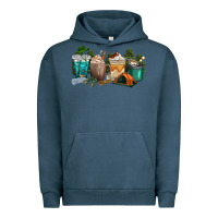 Pigment Midnight Navy camping coffee cups Urban Hoodie - texasbilliewilder