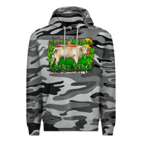Slate Camo Thick Thighs Lucky Vibes Charolais Bull Premium Hoodie - RanaPortraitStore