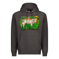 Smoke Thick Thighs Lucky Vibes Charolais Bull Premium Hoodie - RanaPortraitStore
