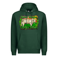Sports Green Thick Thighs Lucky Vibes Charolais Bull Premium Hoodie - RanaPortraitStore