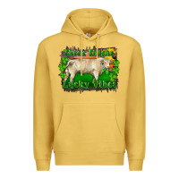Antique Gold Thick Thighs Lucky Vibes Charolais Bull Premium Hoodie - RanaPortraitStore