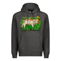 Charcoal Heather Thick Thighs Lucky Vibes Charolais Bull Premium Hoodie - RanaPortraitStore