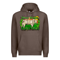 Coffee Thick Thighs Lucky Vibes Charolais Bull Premium Hoodie - RanaPortraitStore