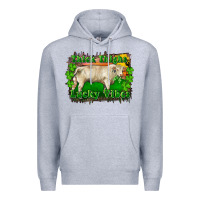 Heather Grey Thick Thighs Lucky Vibes Charolais Bull Premium Hoodie - RanaPortraitStore