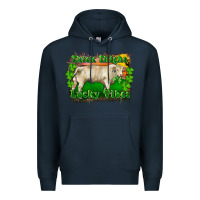 Navy Thick Thighs Lucky Vibes Charolais Bull Premium Hoodie - RanaPortraitStore