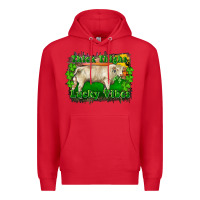 Red Thick Thighs Lucky Vibes Charolais Bull Premium Hoodie - RanaPortraitStore